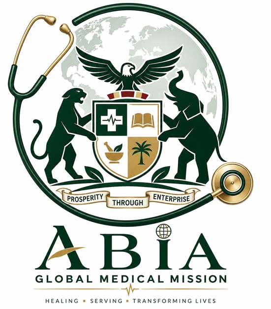 Abia Global Medical Mission emblem — Healing, Serving, Transforming Lives